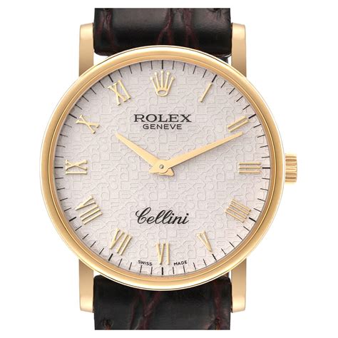 Rolex Cellini 5112 32mm White Dial 18k Yellow Gold CUSTOM